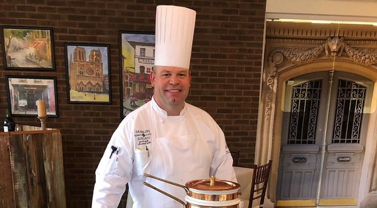 Chef Matt Casey in his chef uniform at the 2019 Gourmet Gala